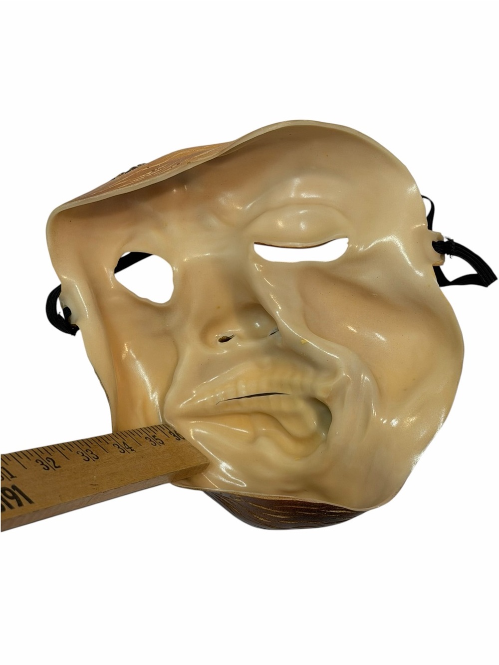 Vtg Fun World Rubber Gangster Mask Halloween Bruised Face Cigar Realistic Prop - Picture 4 of 6